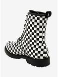 Black & White Checkered Combat Boots, MULTI, alternate