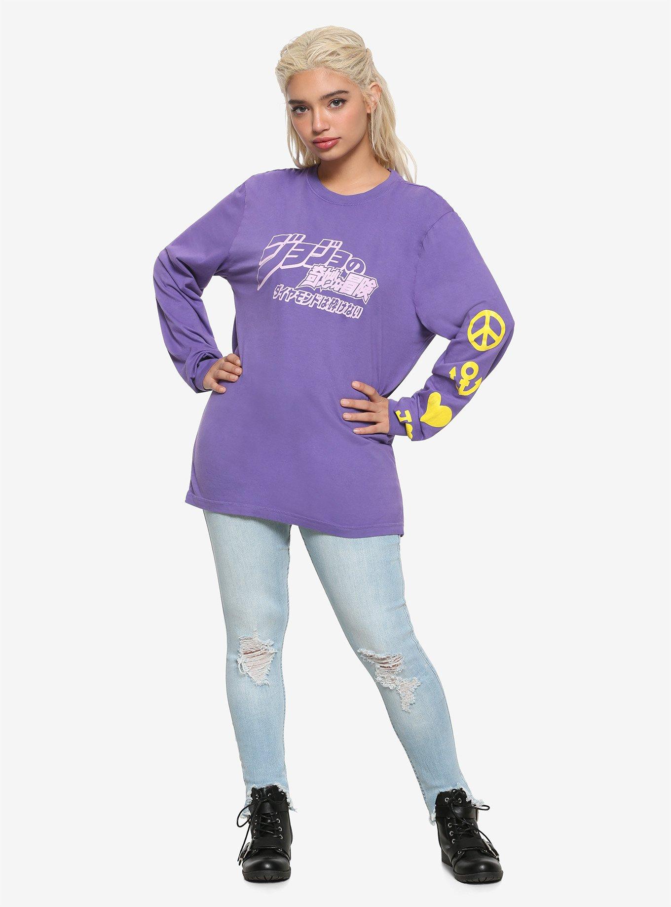 Jojo's Bizarre Adventure: Diamond Is Unbreakable Purple Girls Long-Sleeve T-Shirt, MULTI, alternate