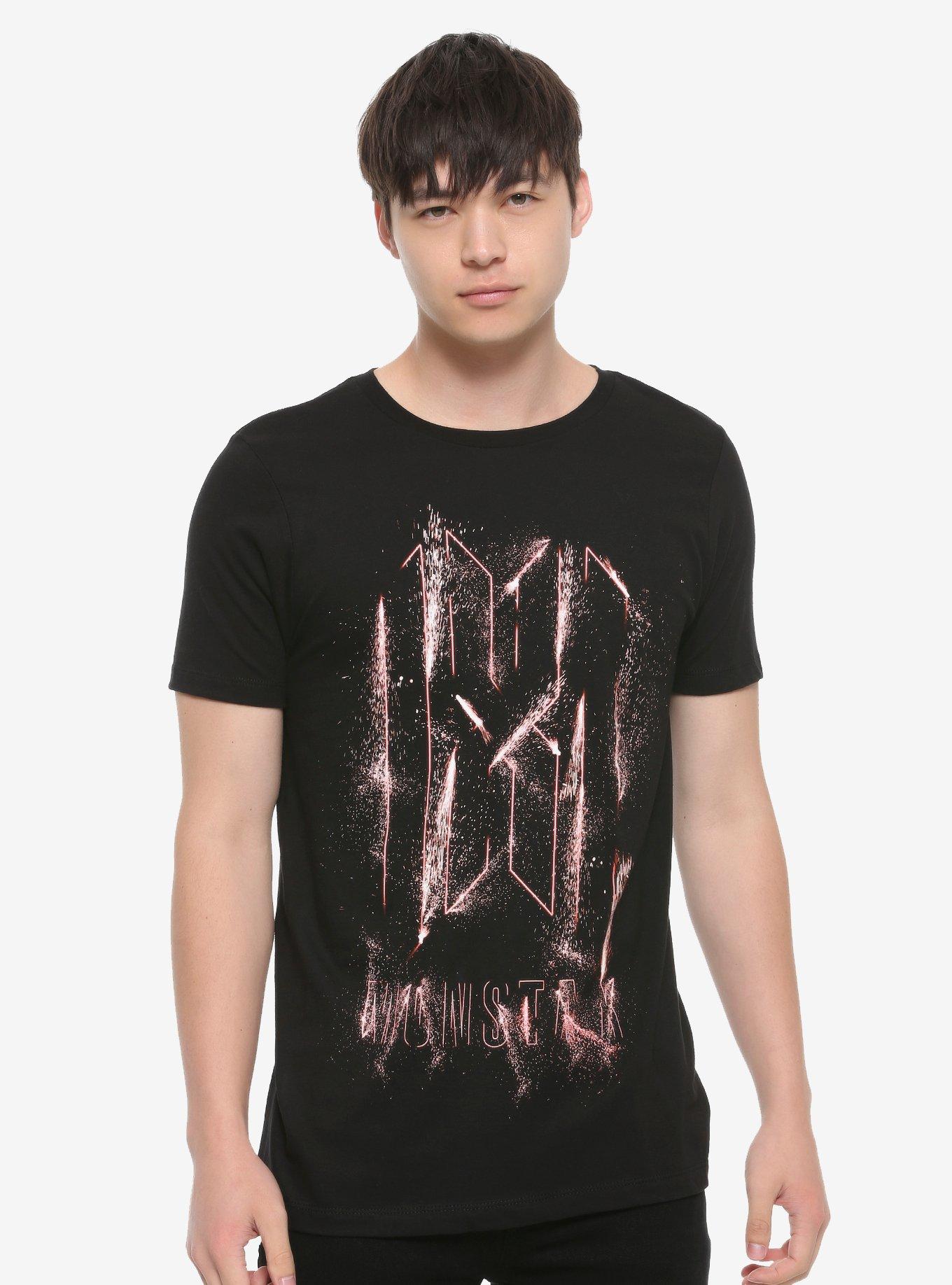 Monsta X Fireworks Logo T-Shirt, BLACK, alternate