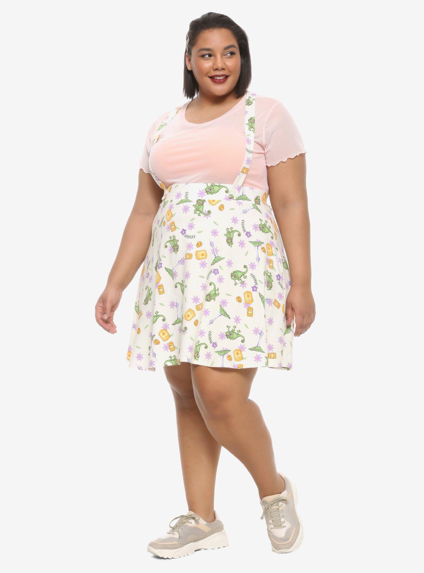 Disney Tangled Pascal & Lanterns Suspender Skirt Plus Size, CREAM, alternate
