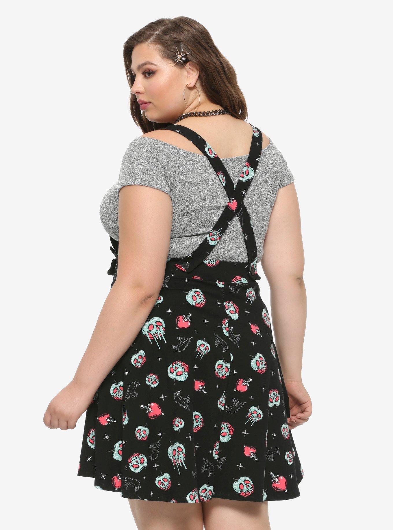 Disney Snow White And The Seven Dwarfs Poison Apple Suspender Skirt Plus Size, BLACK, alternate