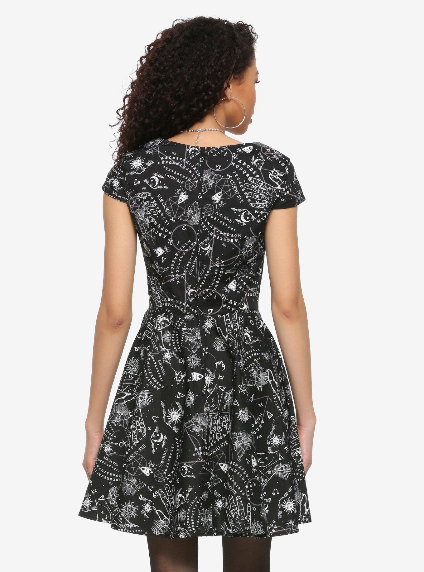 Hell Bunny Black & White Mystical Dress Dress, BLACK, alternate