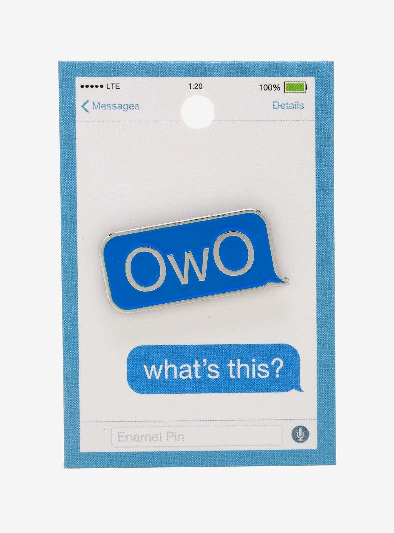 OwO Text Enamel Pin, , alternate