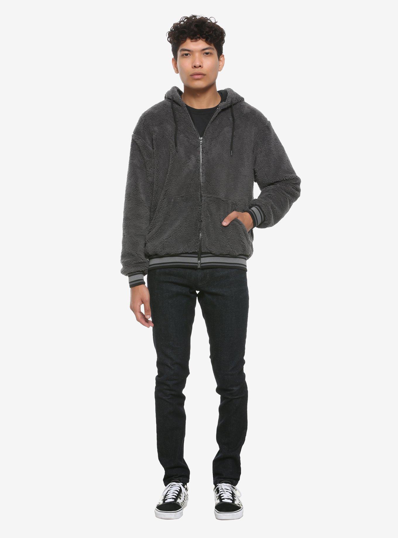 Charcoal Sherpa Zip-Up Hoodie, MULTI, alternate