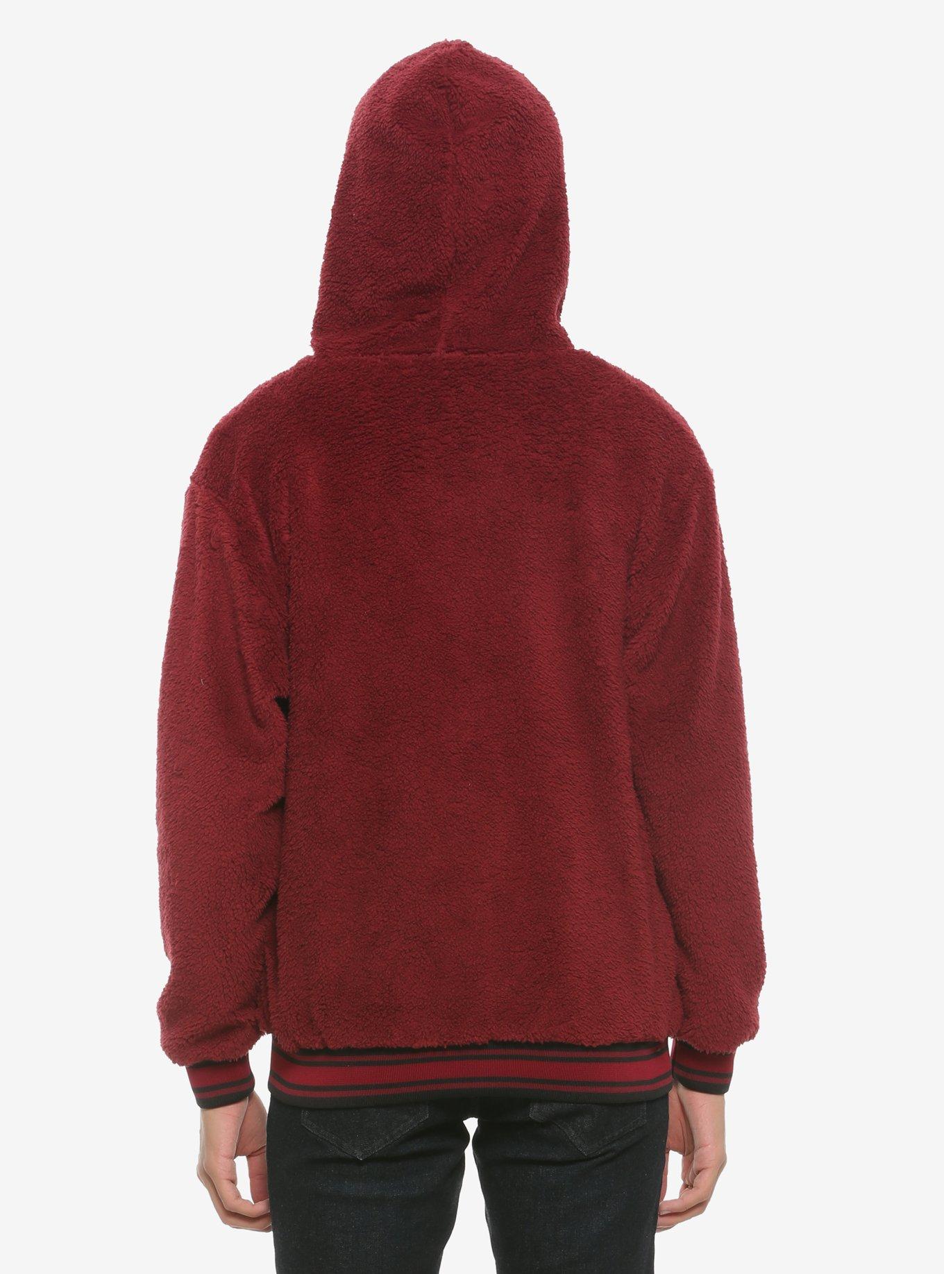 Burgundy Sherpa Zip-Up Hoodie, MULTI, alternate