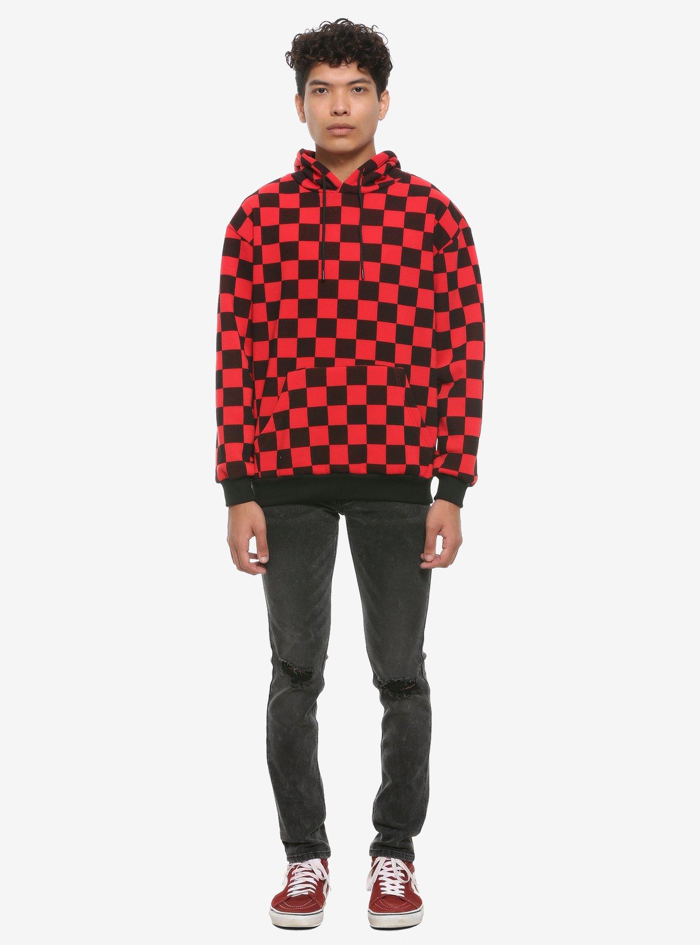 Red & Black Check Hoodie, , alternate