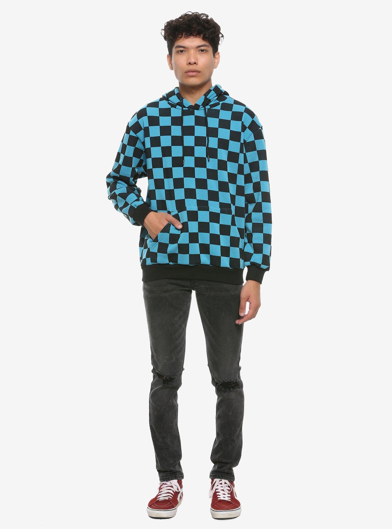 Blue & Black Check Hoodie, , alternate