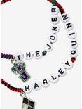 DC Comics Joker & Harley Quinn Letter Bead Best Friend Cord Bracelet Set, , alternate