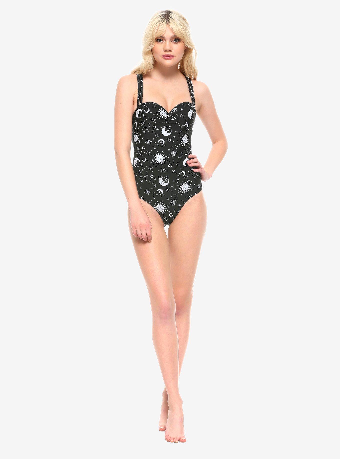 Black & White Celestial Swimsuit, MULTI, alternate