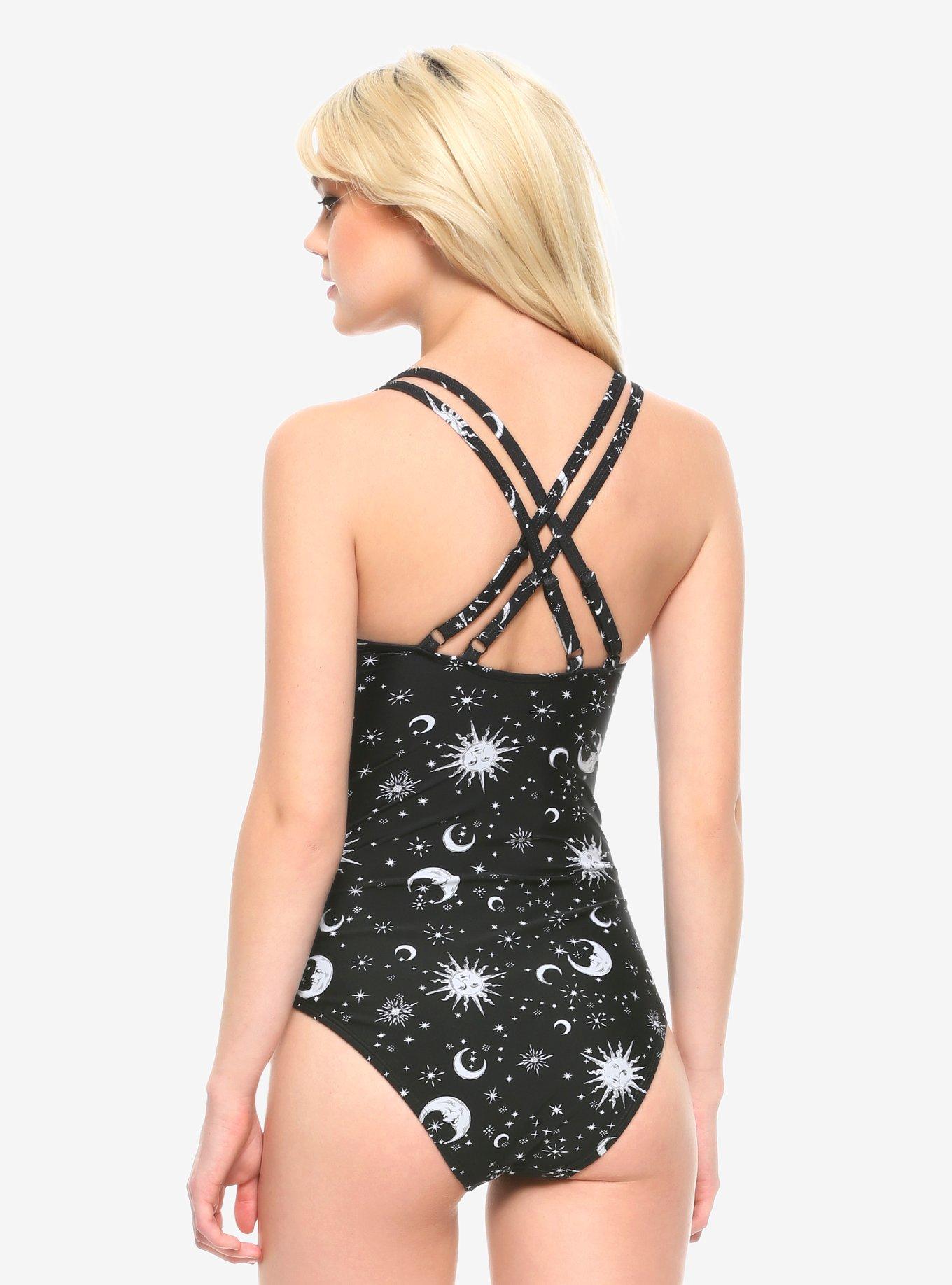 Black & White Celestial Swimsuit, MULTI, alternate