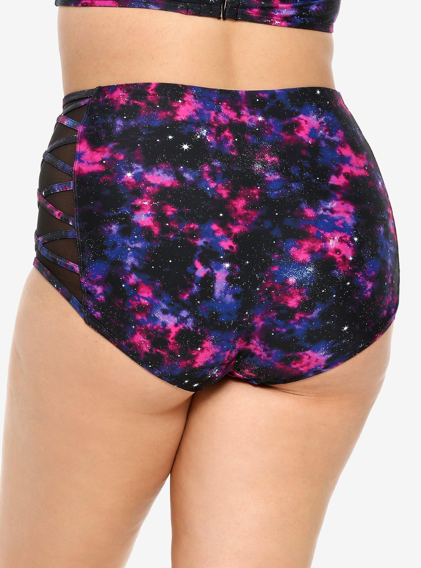 Galaxy High-Waisted Swim Bottoms Plus Size, MULTI, alternate