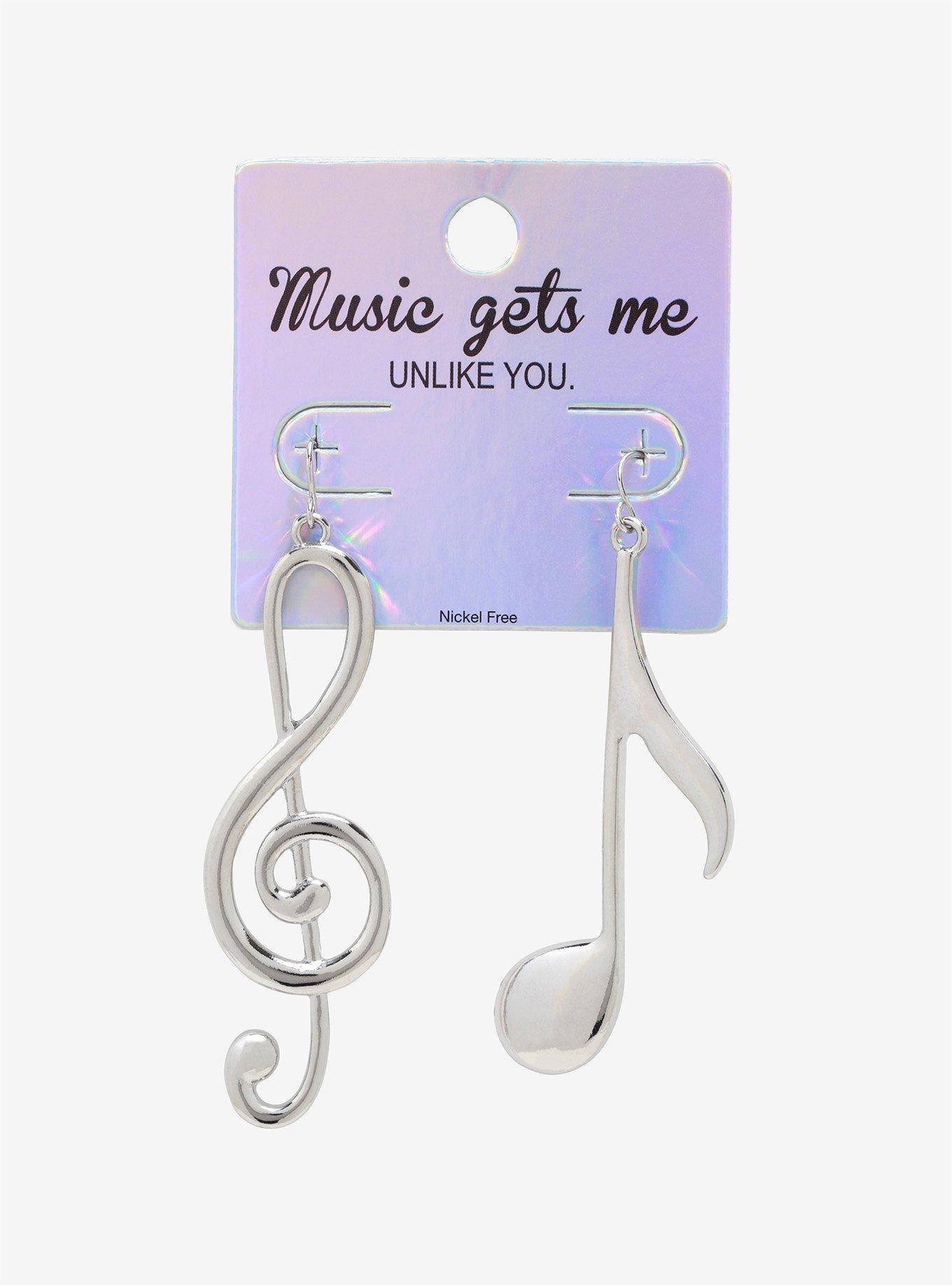 Music Note Dangle Earrings, , alternate