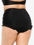 Black Ruched High-Wasited Swim Bottoms Plus Size, MULTI, alternate