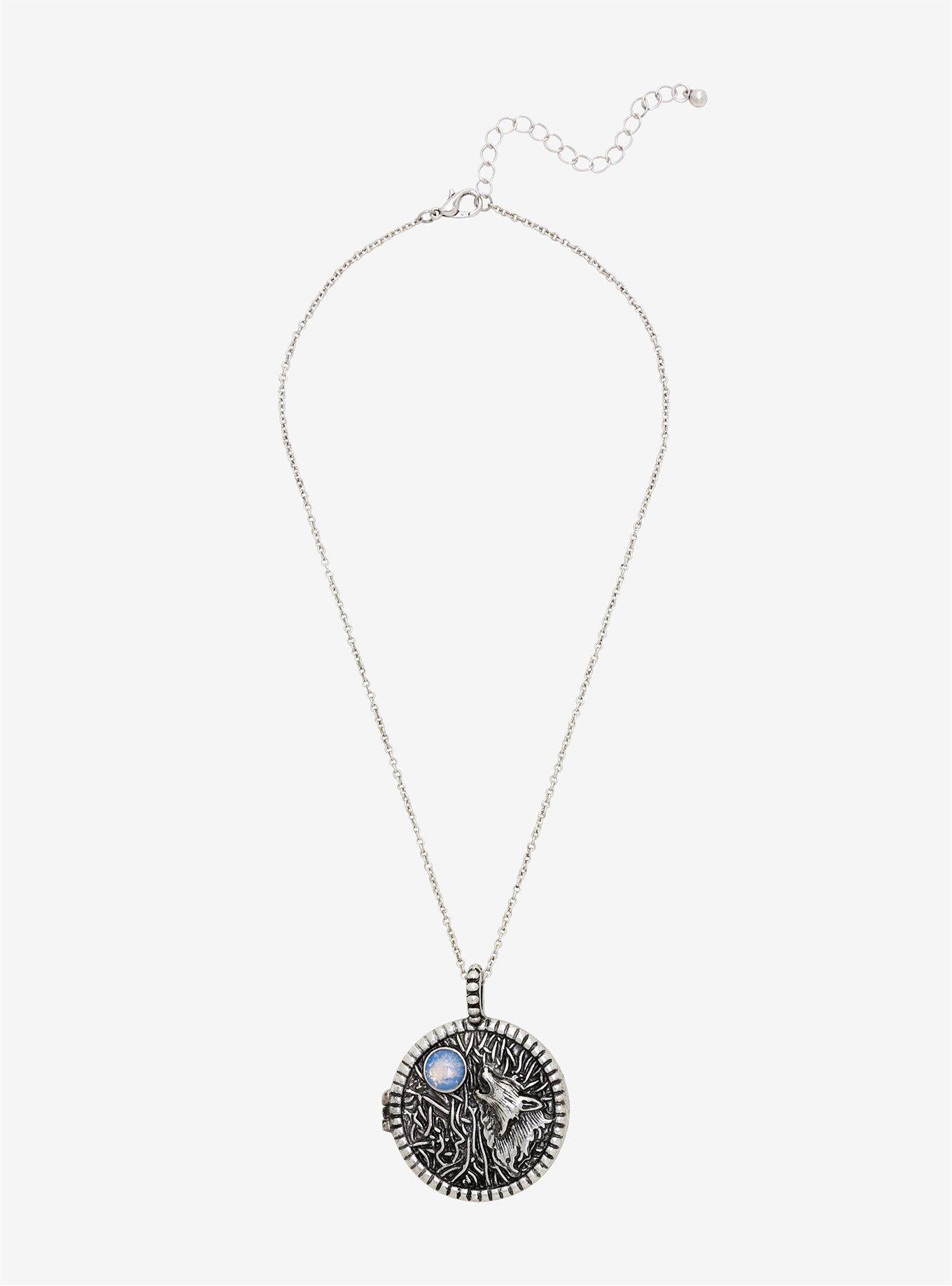 Wolf Moon Locket Necklace, , alternate