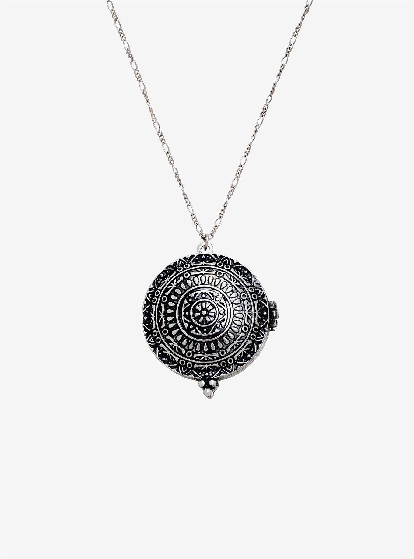 Skeleton Cat Opal Locket Necklace, , alternate