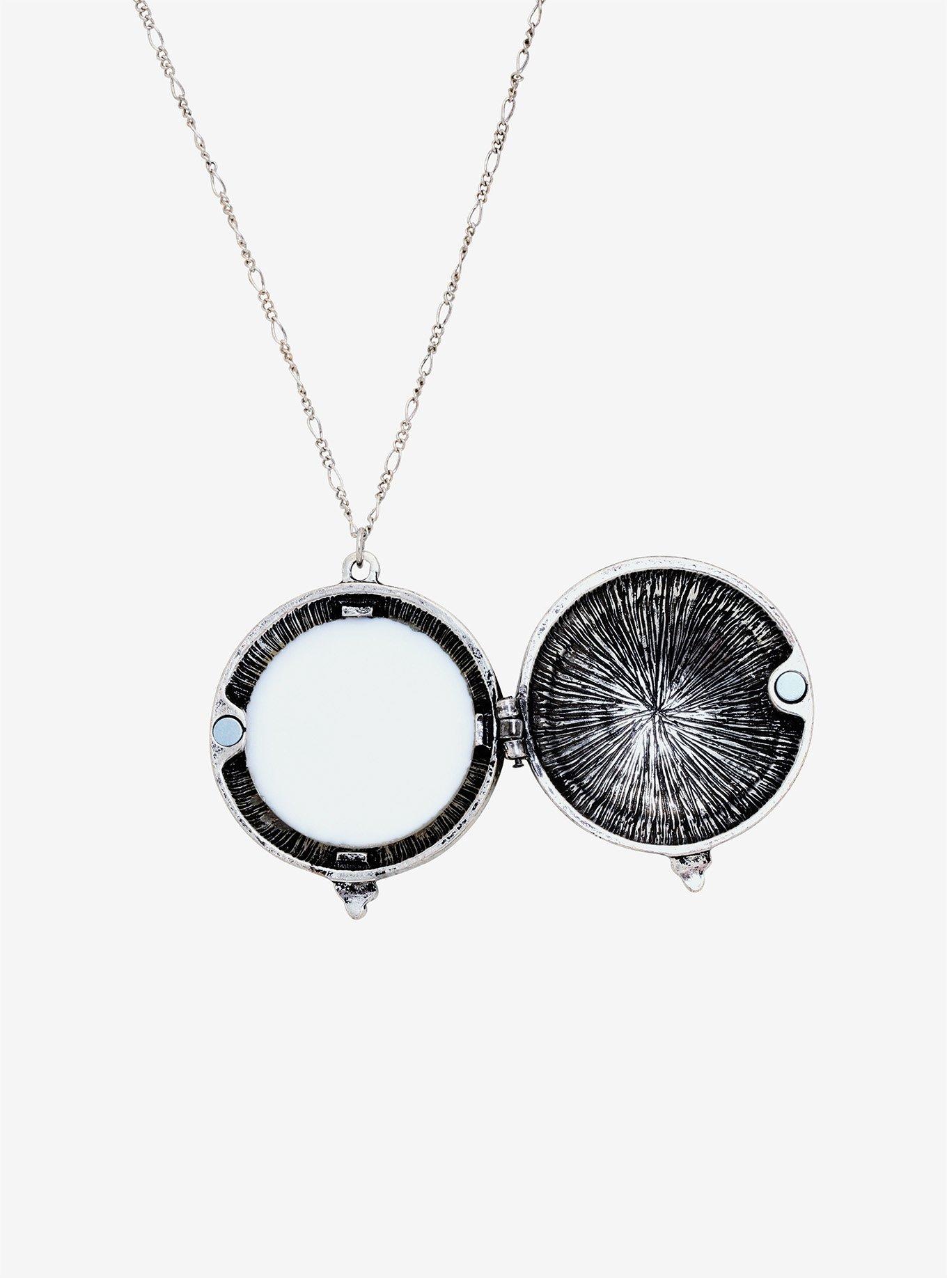 Skeleton Cat Opal Locket Necklace, , alternate
