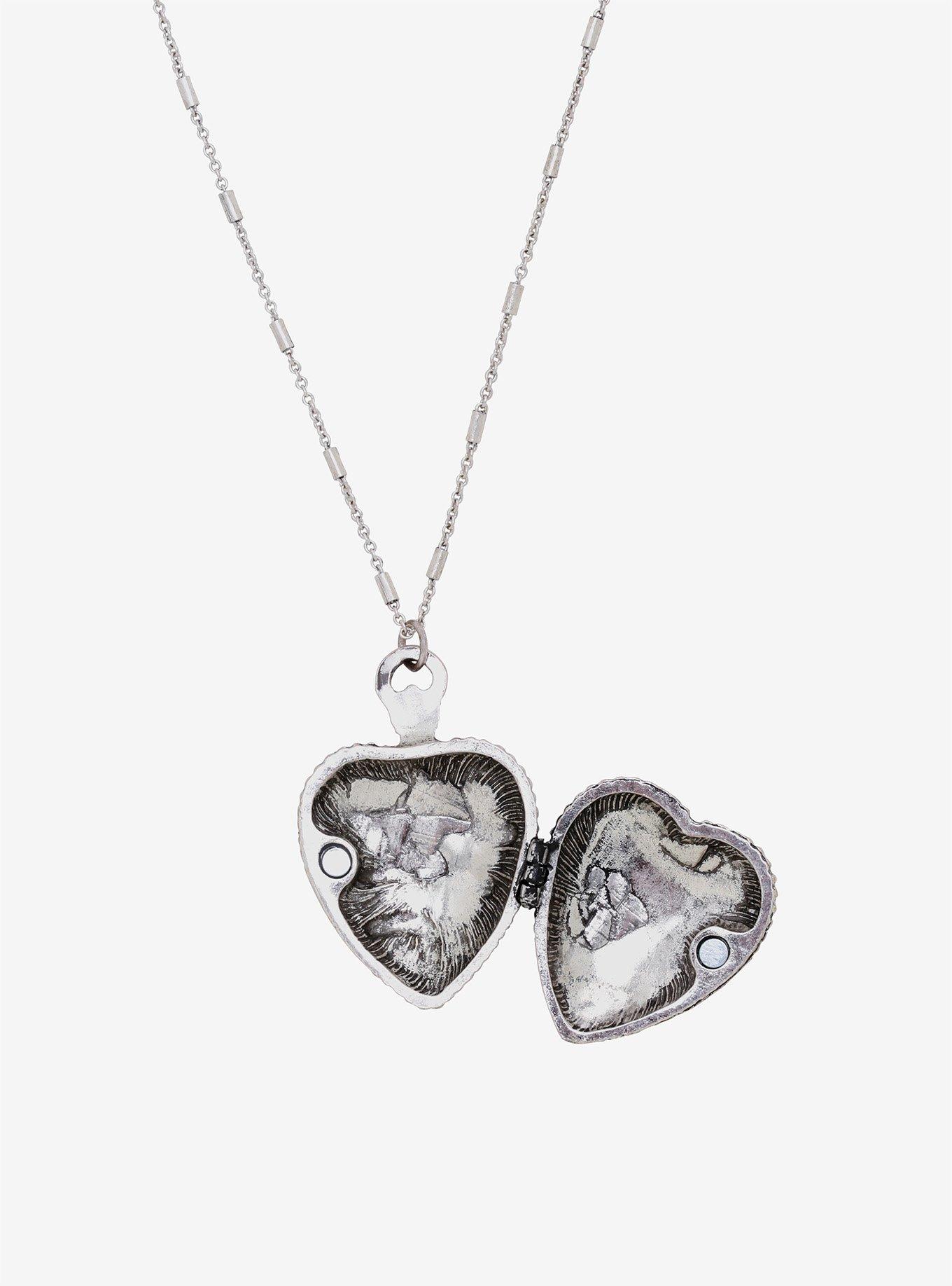 Snake Heart Locket Necklace, , alternate