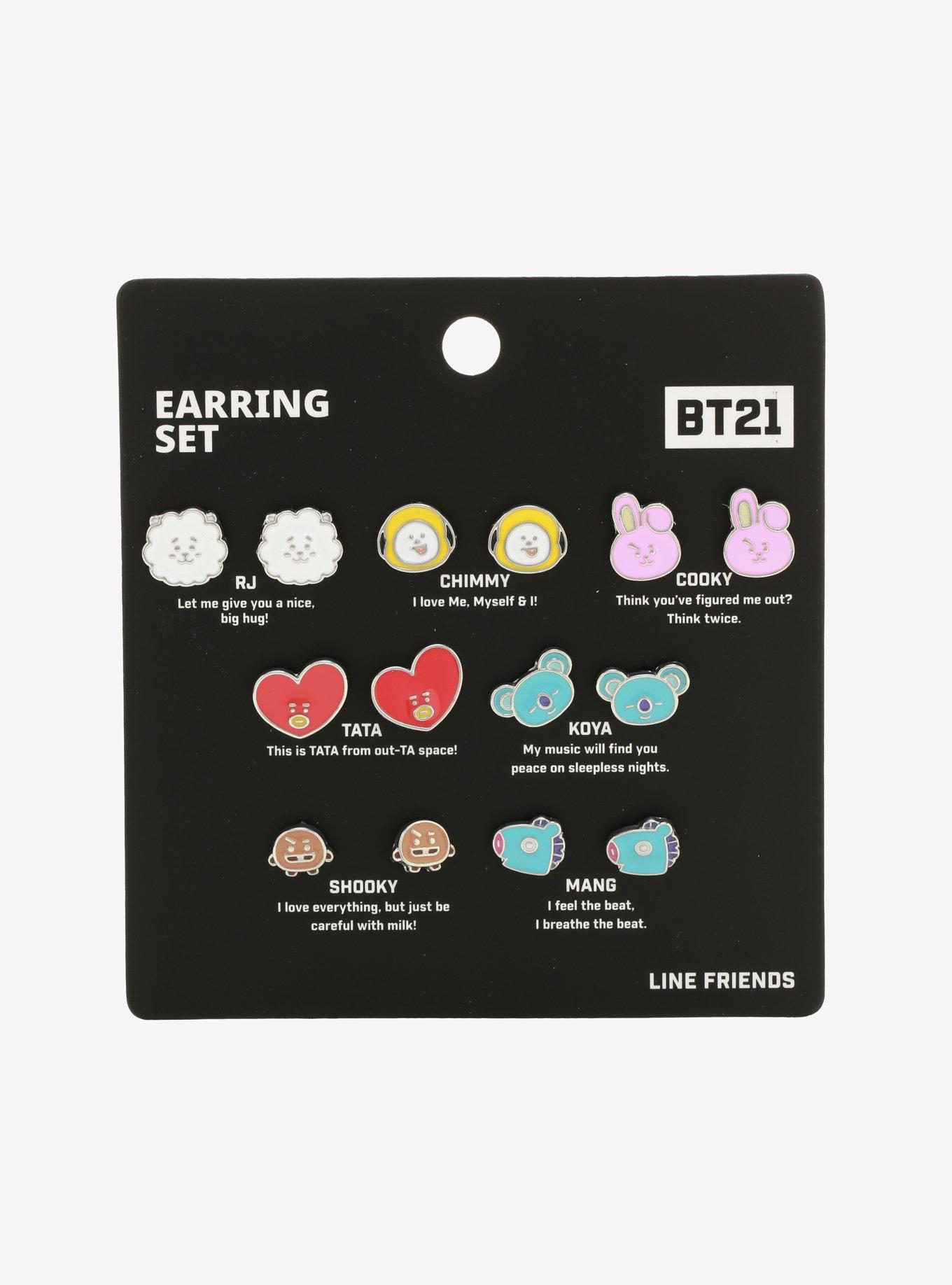 BT21 Characters Stud Earring Set, , alternate