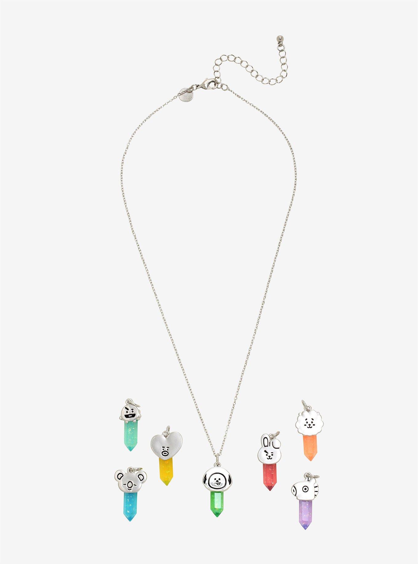 BT21 Interchangeable Crystal Charm Necklace, , alternate