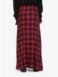 Red & Black Plaid Maxi Button-Front Skirt, PLAID-RED, alternate