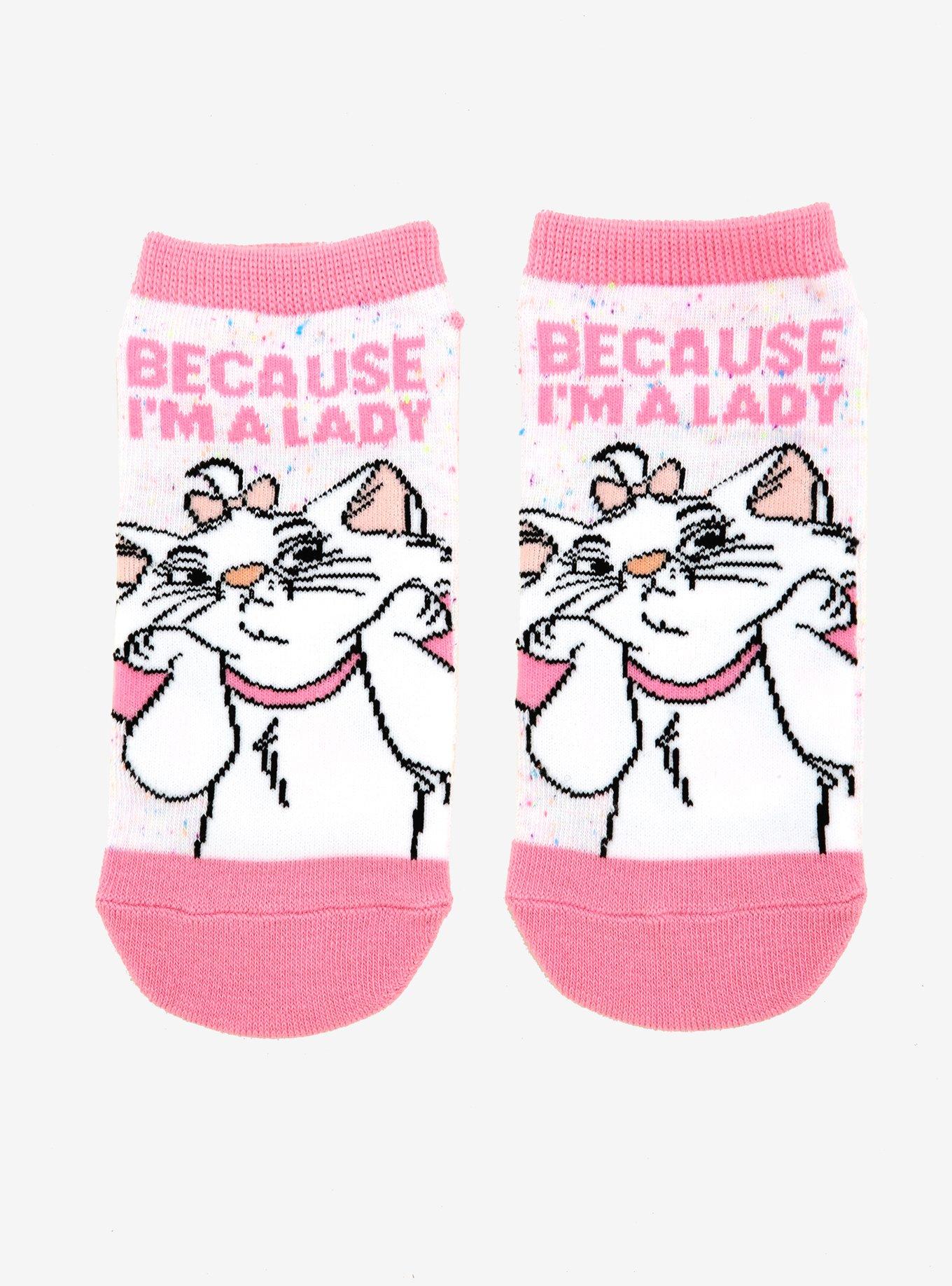 Disney The Aristocats Marie Speckled No-Show Socks, , alternate