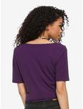 Black & Purple Striped Lettuce Hem Girls T-Shirt, STRIPE - PURPLE, alternate