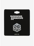 Dungeons & Dragons 20-Sided Dice Enamel Pin, , alternate