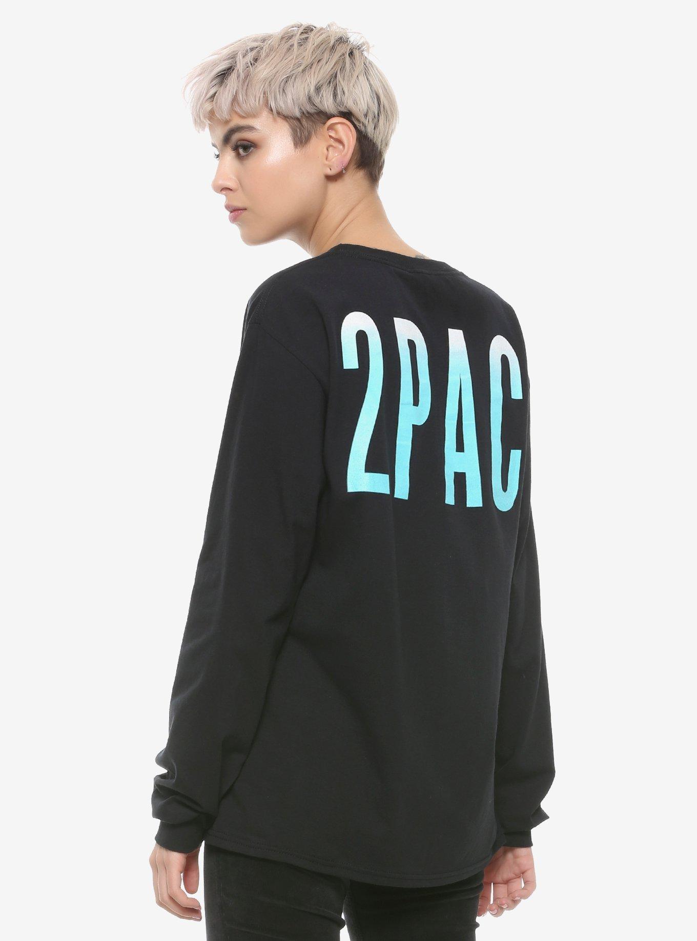 Tupac Ombre Logo Girls Long-Sleeve T-Shirt, BLACK, alternate