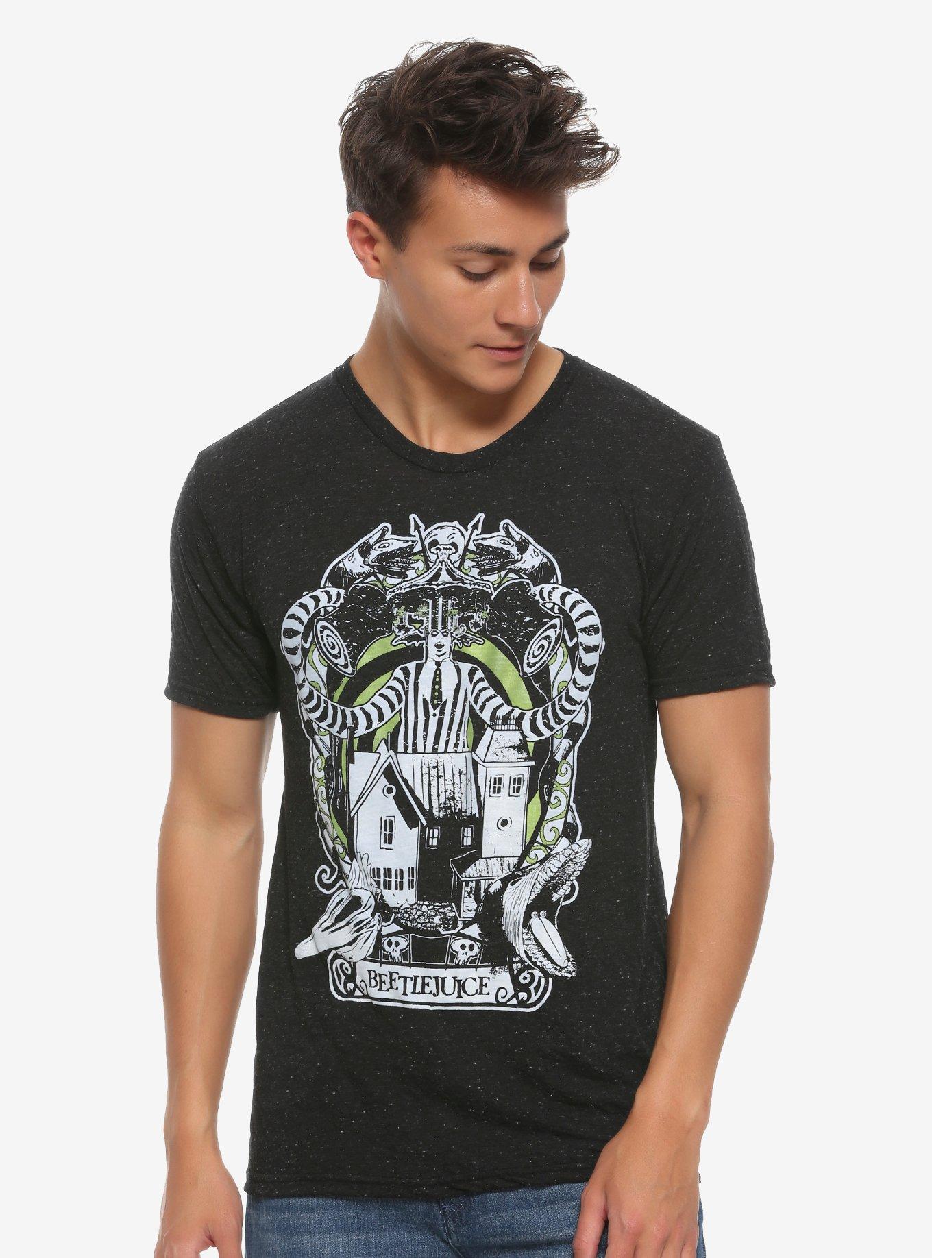 Beetlejuice House Speckled T-Shirt, GREEN, alternate