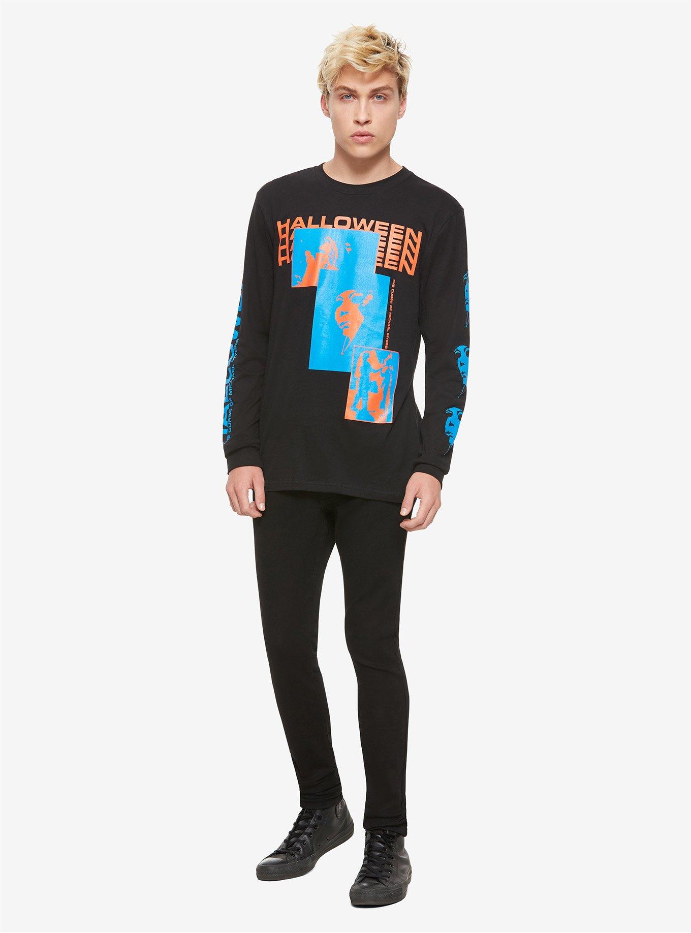 Halloween: The Curse Of Michael Myers Neon Stencil Long-Sleeve T-Shirt, MULTI, alternate