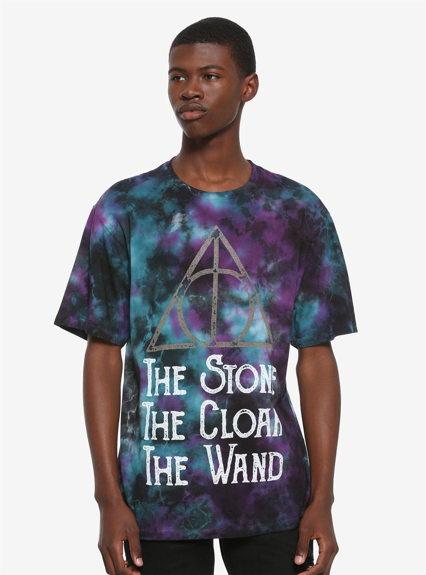 Harry Potter Deathly Hallows Tie-Dye T-Shirt, WHITE, alternate