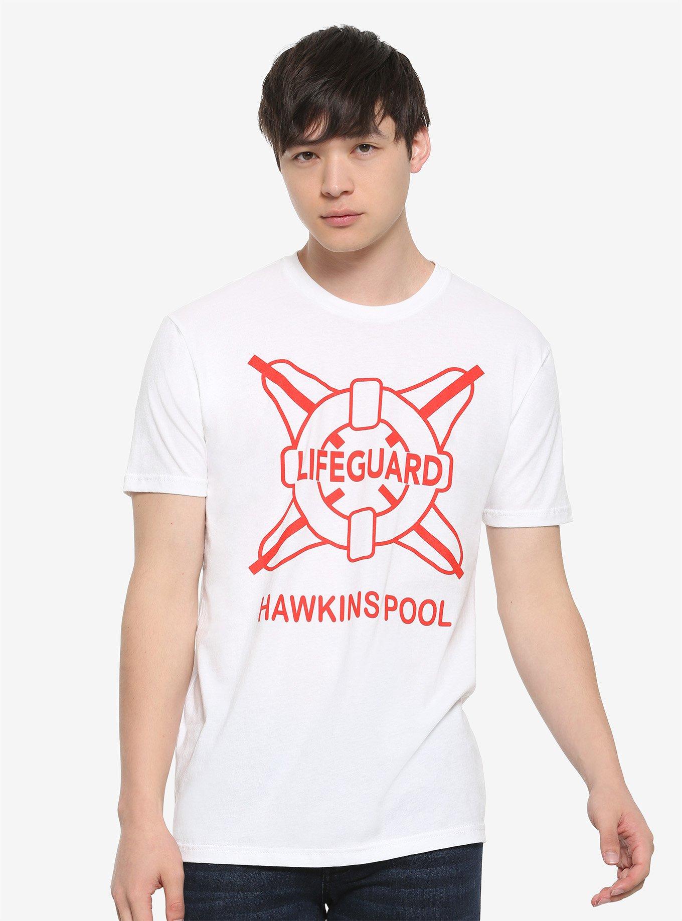 Stranger Things Hawkins Pool Lifeguard T-Shirt, RED, alternate