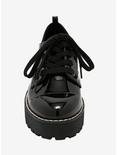Black Patent Platform Lace-Up Shoes, , alternate