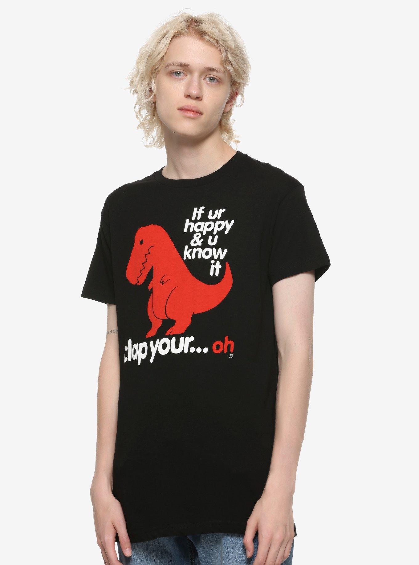 If You're Happy And You Know It T-Rex T-Shirt, , alternate