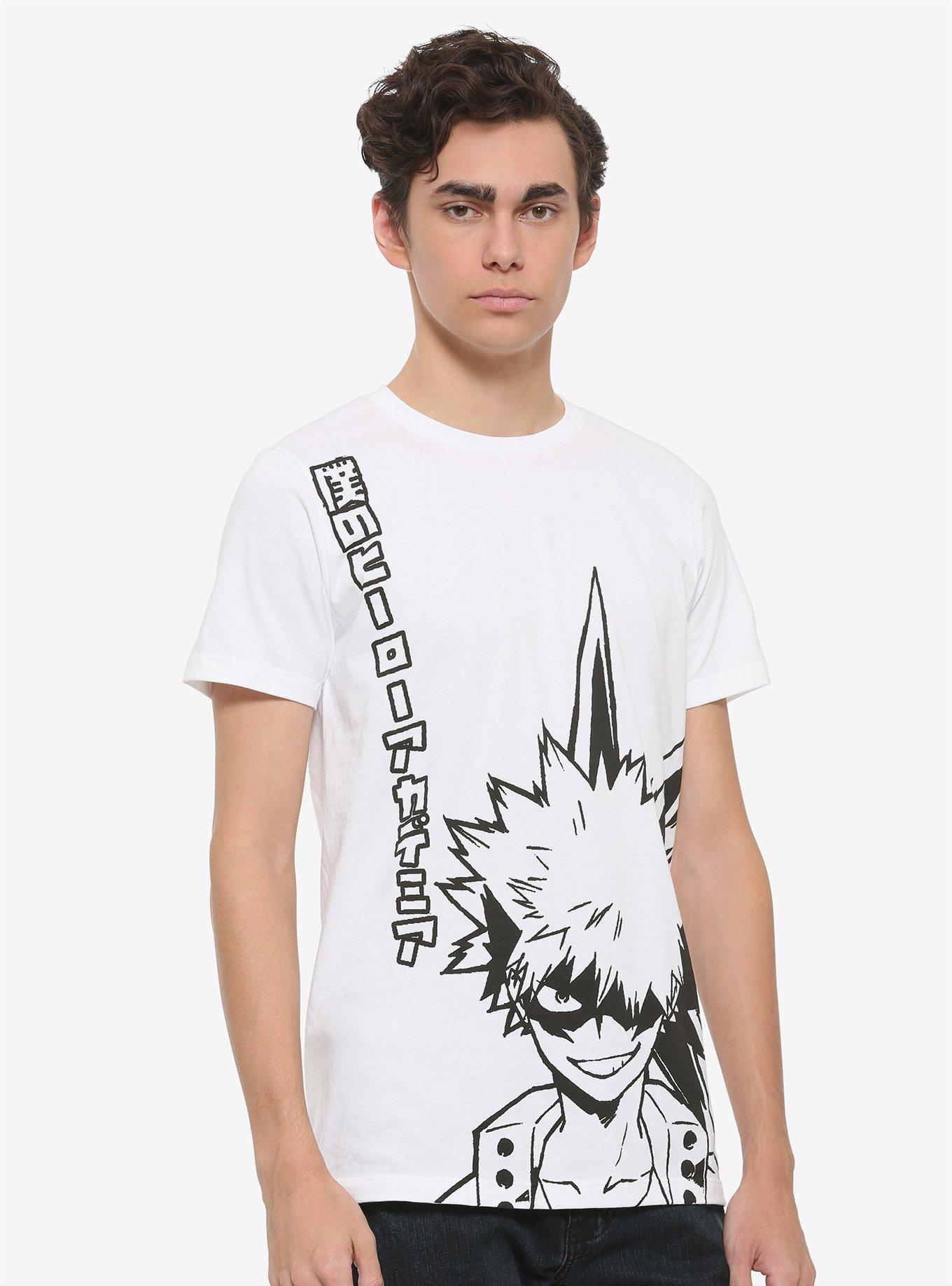 My Hero Academia Bakugo Line Art T-Shirt, BLACK, alternate