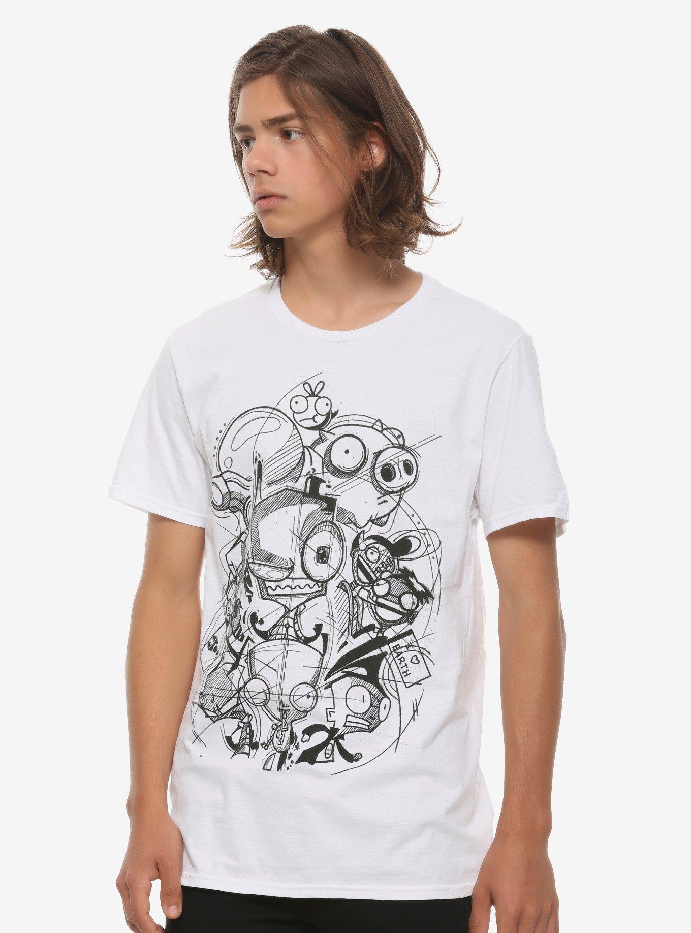 Invader Zim Sketch T-Shirt, , alternate