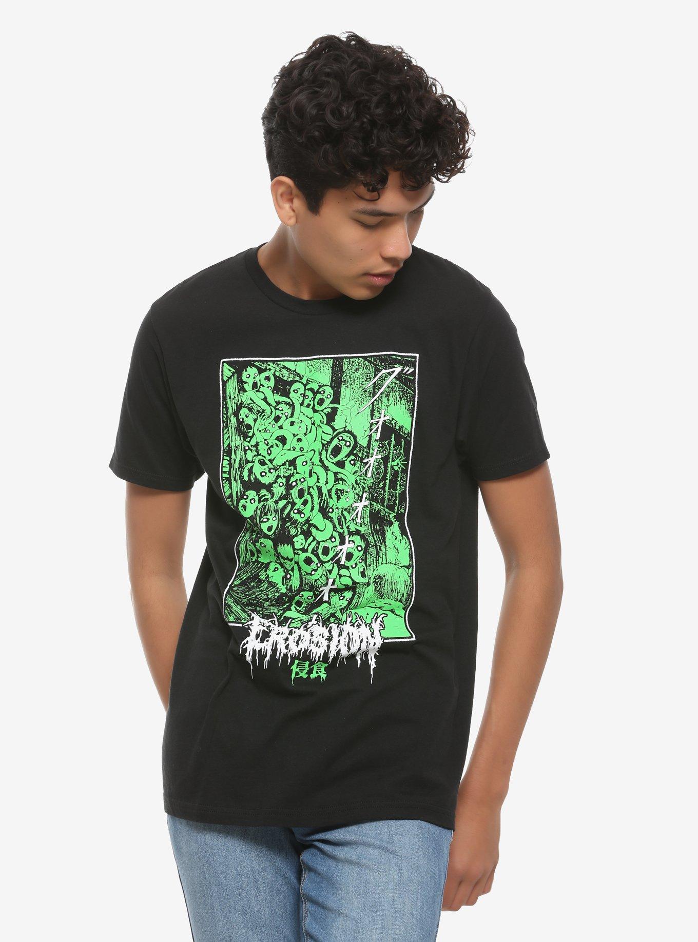 Junji Ito Uzumaki Erosion T-Shirt, BLACK, alternate