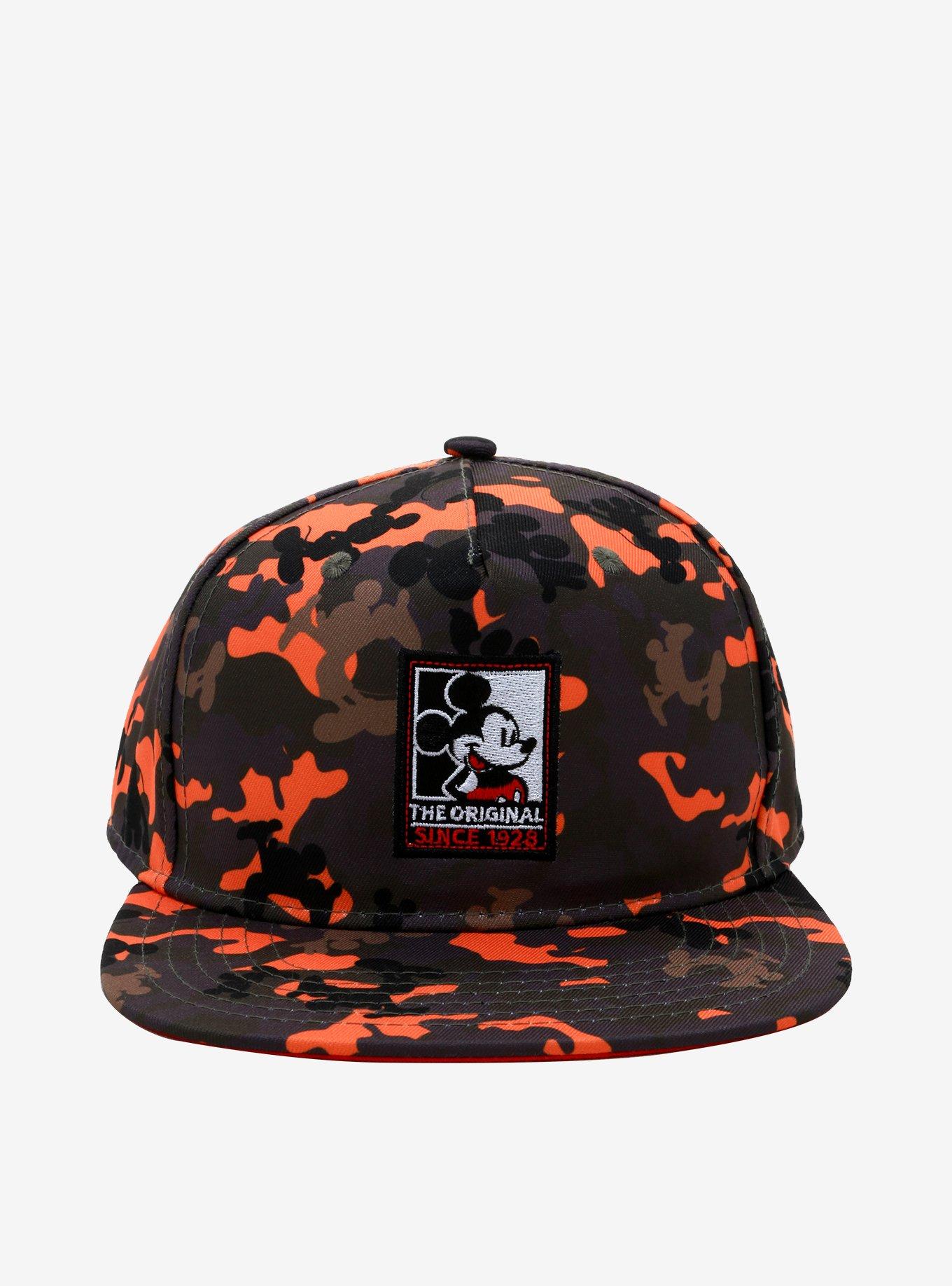 Disney Mickey Mouse Orange & Brown Camo Snapback Hat, , alternate