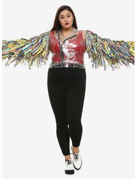 Plus Size Her Universe DC Comics Birds Of Prey Harley Quinn Caution Tape Cosplay Jacket Plus Size, , hi-res