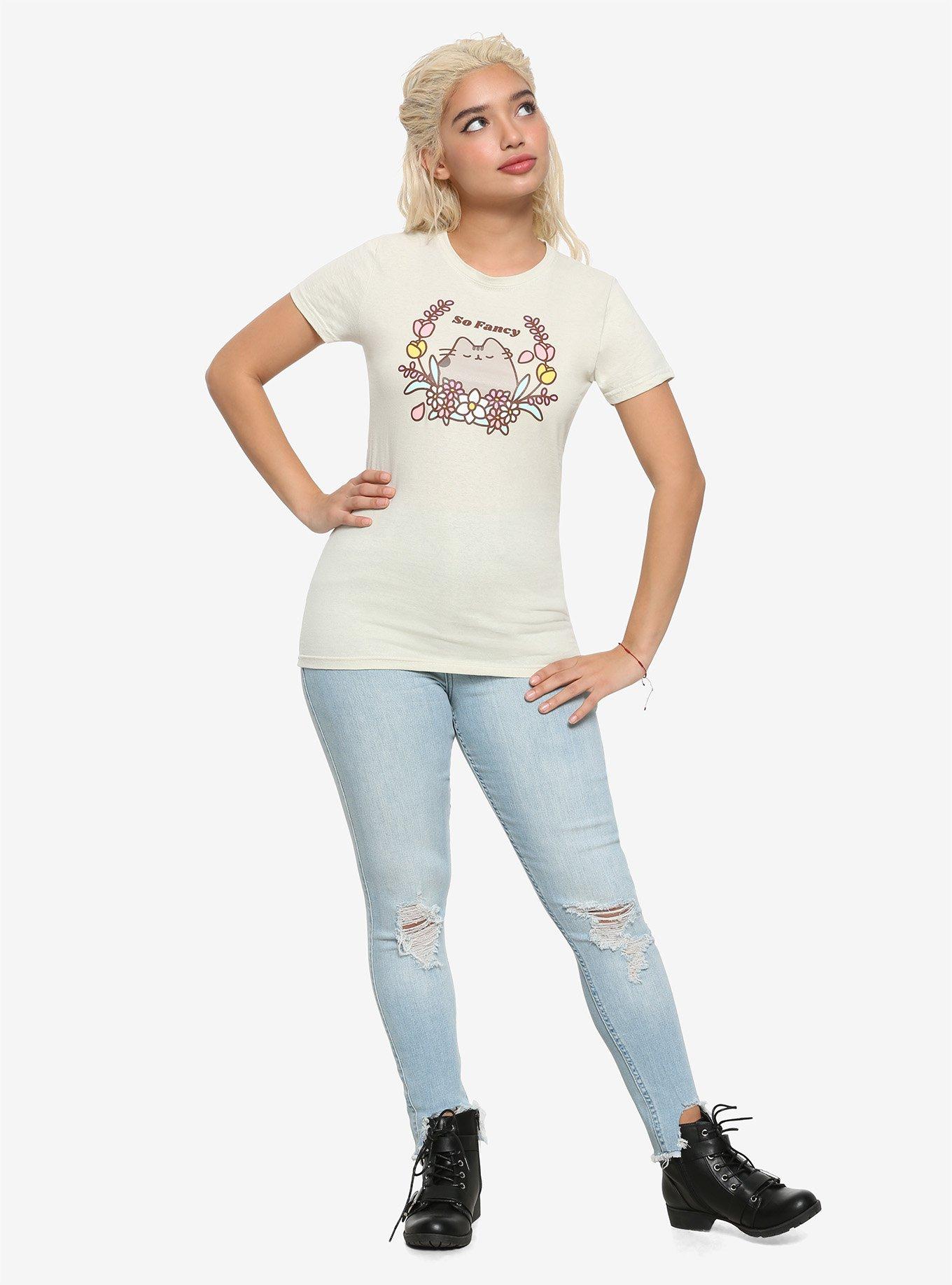 Pusheen So Fancy Floral Girls T-Shirt, , alternate