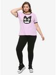 Studio Ghibli Kiki's Delivery Service Lilac Jiji Girls Ringer T-Shirt Plus Size, MULTI, alternate