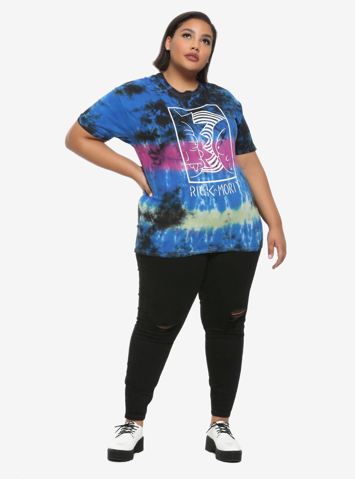 Rick And Morty Horizontal Tie-Dye Girls T-Shirt Plus Size, MULTI, alternate