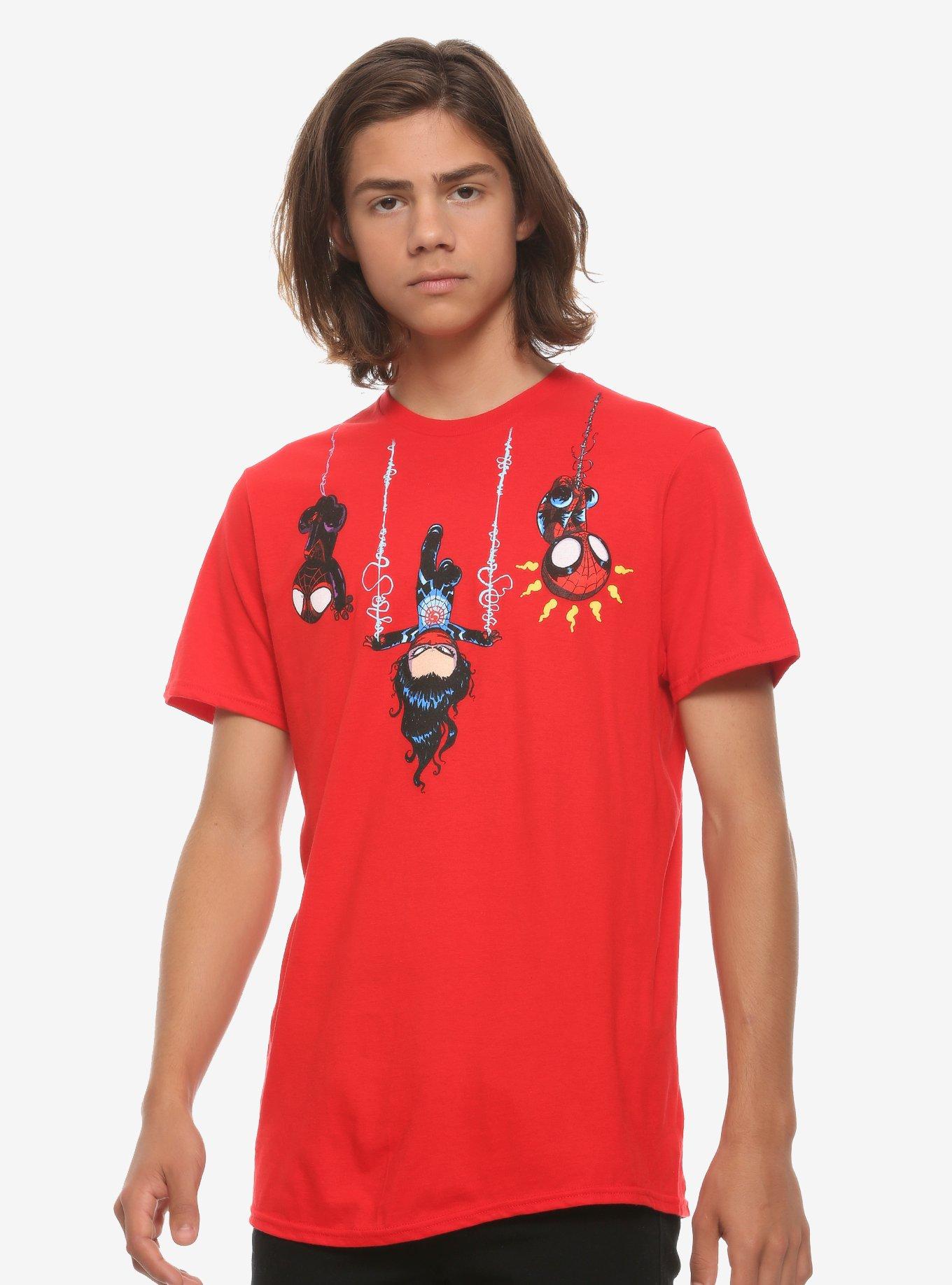 Marvel Spider-Man Trio T-Shirt By Skottie Young, RED, alternate