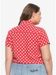Her Universe Disney Minnie Mouse Polka Dots Pocket Tie-Front Woven Button-Up Plus Size, MULTI, alternate