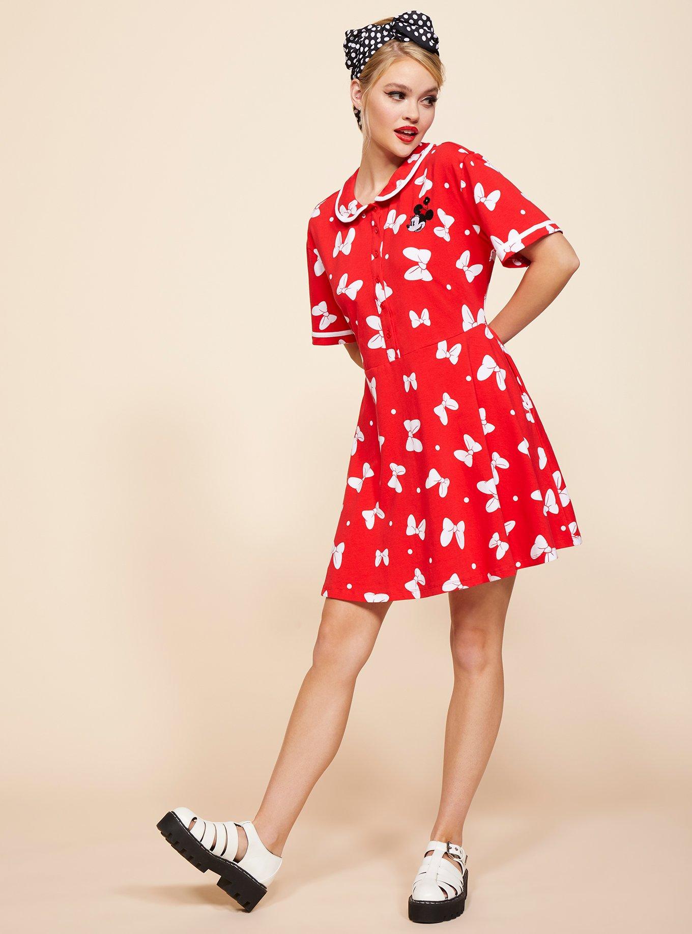Her Universe Disney Minnie Mouse Bow Print Dress, MULTI, alternate