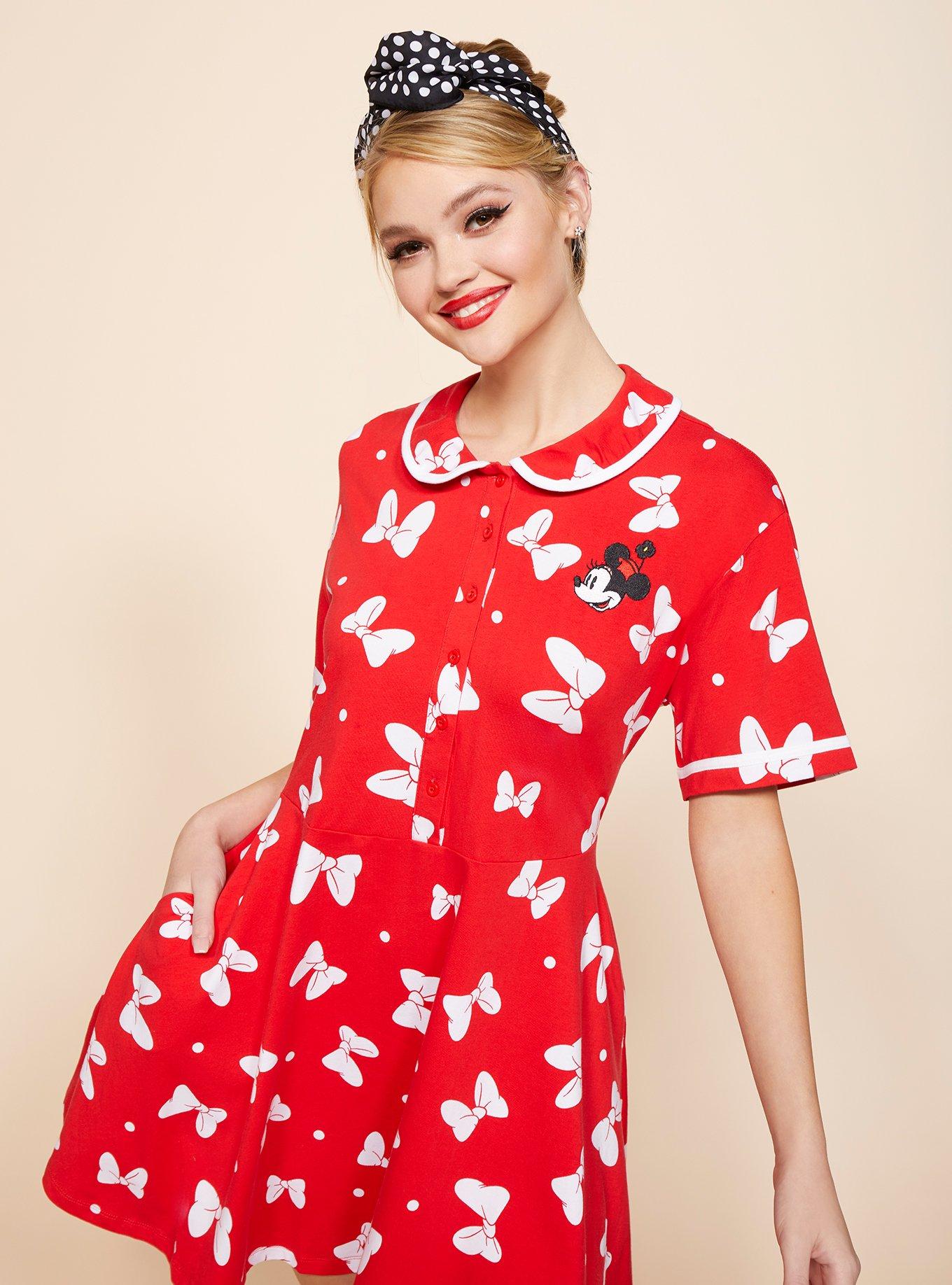 Her Universe Disney Minnie Mouse Bow Print Dress, MULTI, alternate