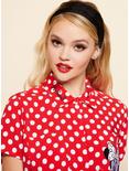 Plus Size Her Universe Disney Minnie Mouse Polka Dots Pocket Tie-Front Woven Button-Up, MULTI, alternate