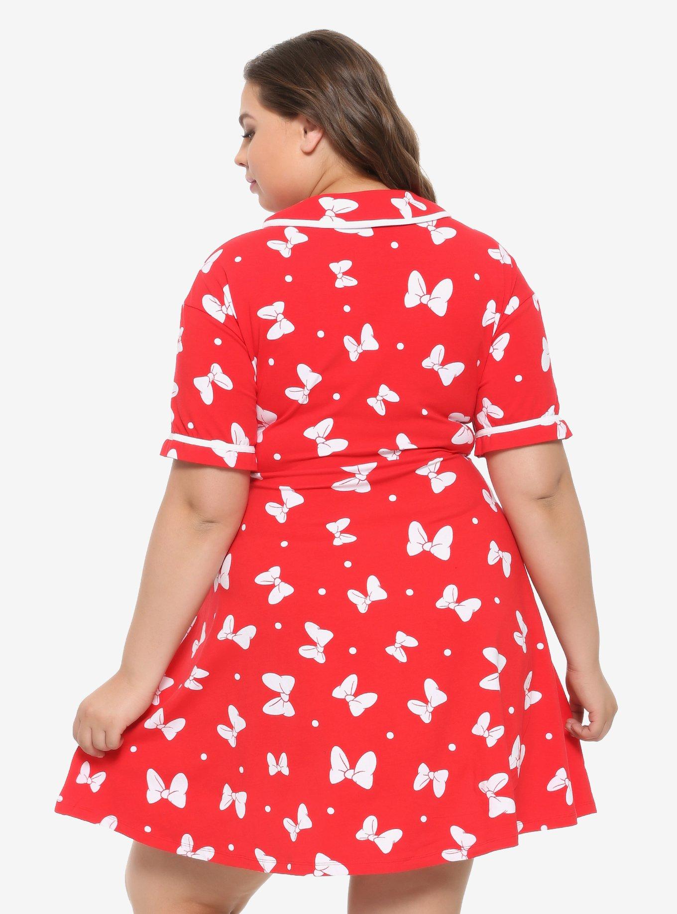 Her Universe Disney Minnie Mouse Bow Print Dress Plus Size, MULTI, alternate