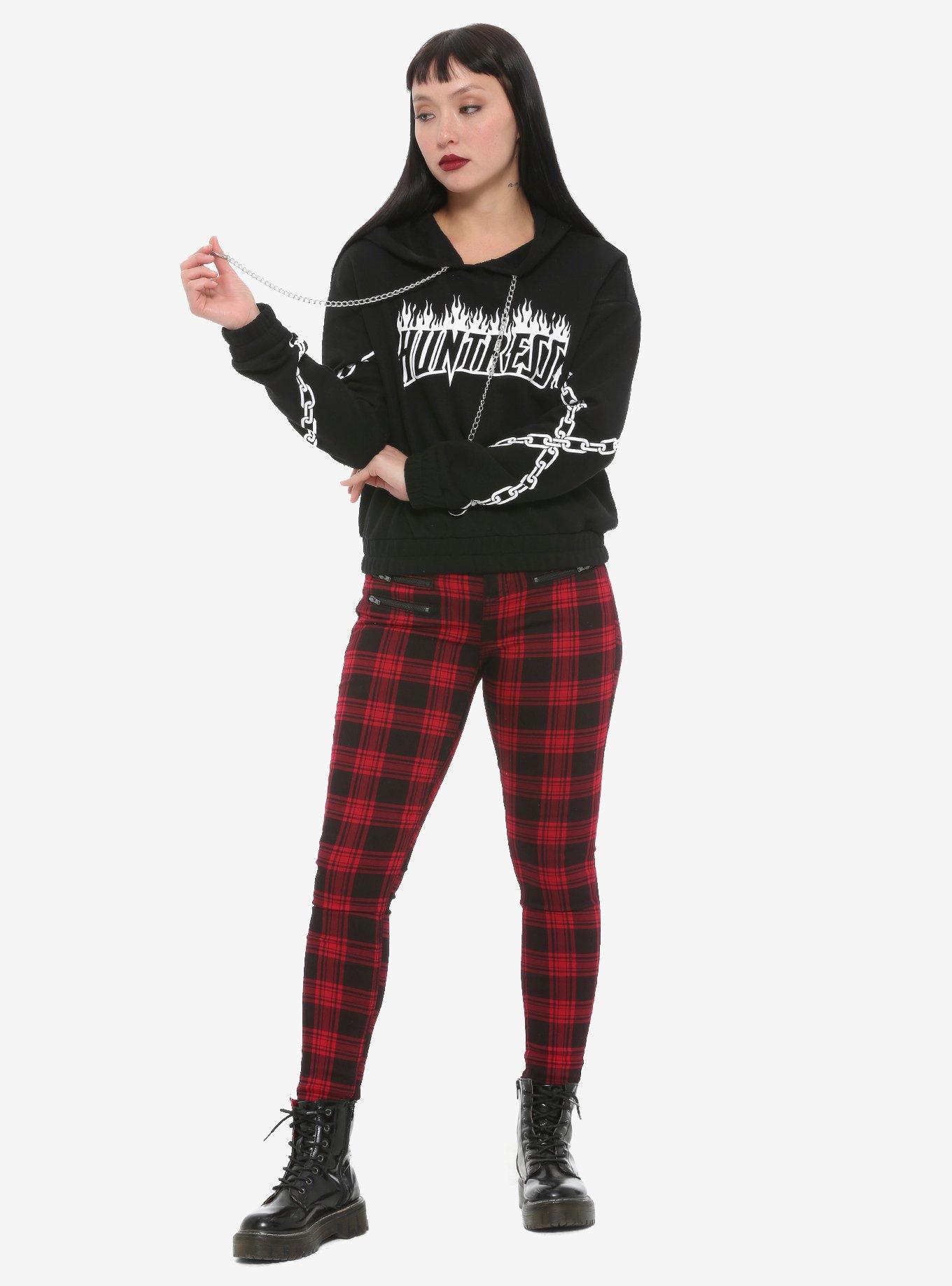 Her Universe DC Comics Birds Of Prey Huntress Chain Semi-Crop Hoodie, MULTI, alternate