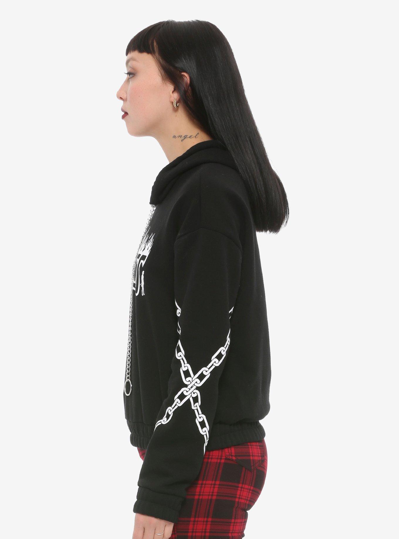 Her Universe DC Comics Birds Of Prey Huntress Chain Semi-Crop Hoodie, MULTI, alternate